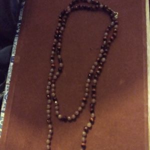 Chan Luu cherry quartz and tigers eye necklace